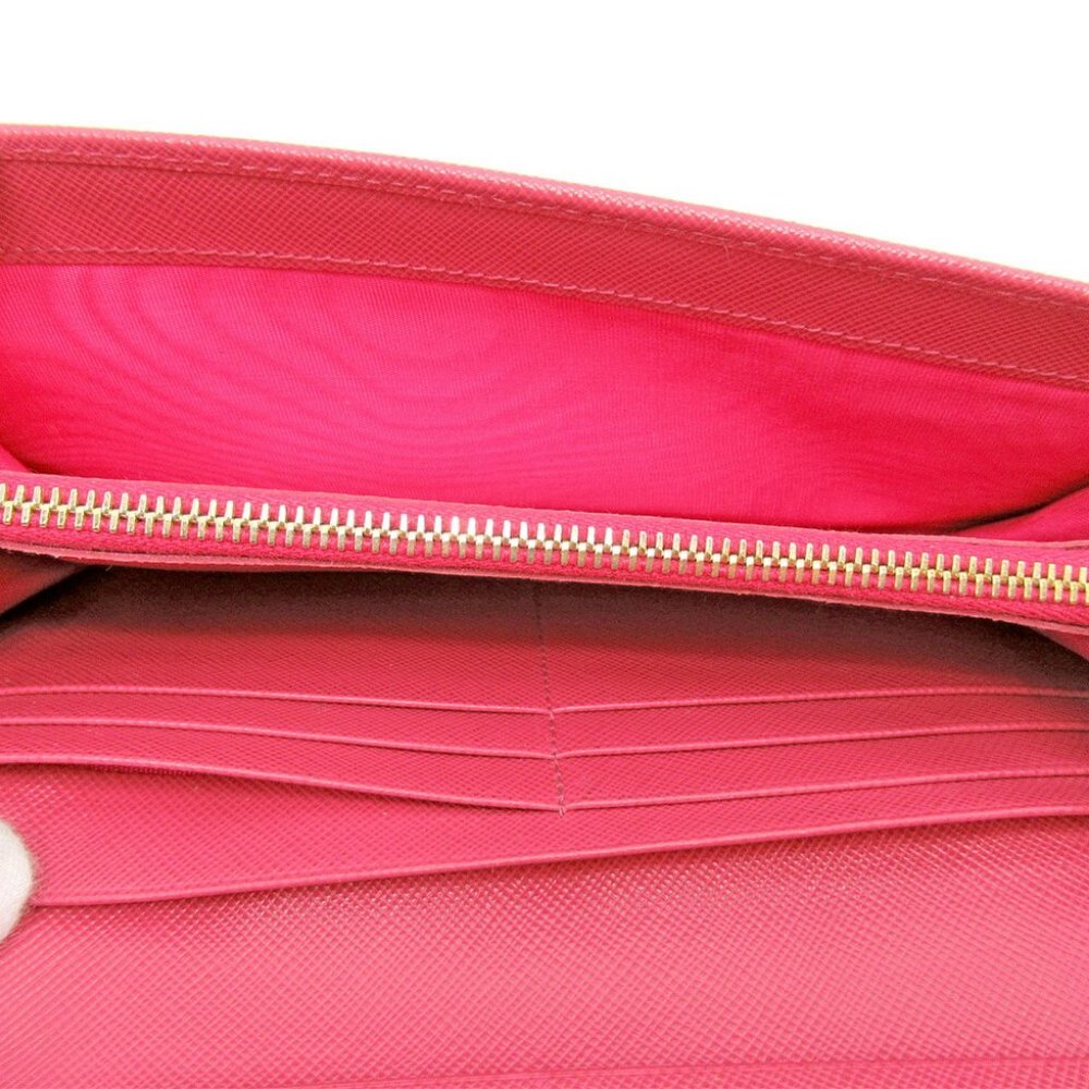 Authentic PRADA purse zippered purse ladies ribbon motif pink leather sale - Picture 3 of 9